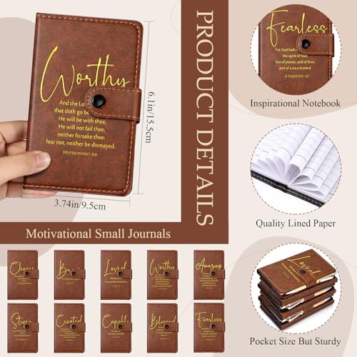 Spakon 60 Pcs Christian Prayer Journals with Pens, English Bible Words