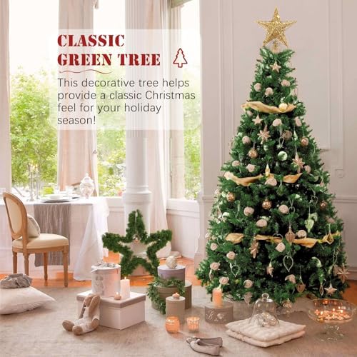 6FT Green Christmas Tree Large Spruce 1000 PVC Branch Metal Stand