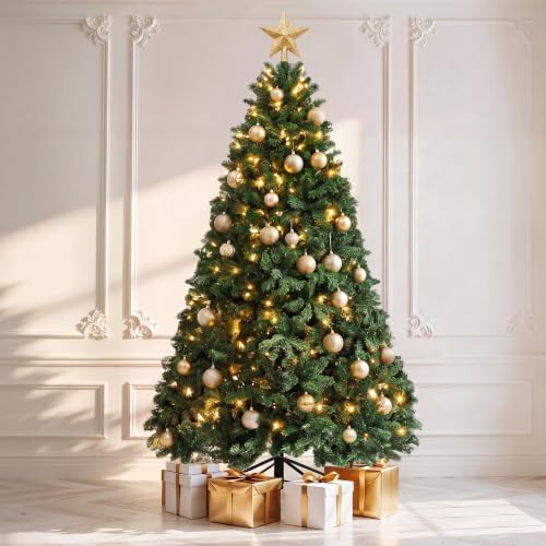 DWVO 7.5ft Green Spruce Artificial Christmas Tree, 1346 Tips