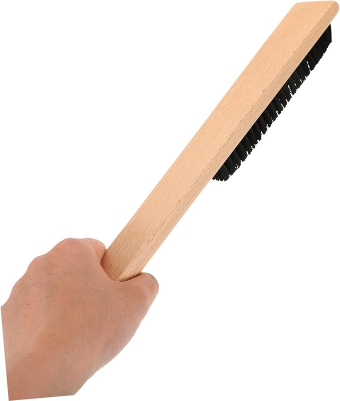 FRCOLOR 4pcs Clothes Brush Wood Handle Lint and Hair Tool for Fabrics and Upholstery for Home and Travel Use Gentle Bristles for Safe Cleaning