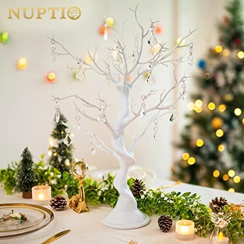 NUPTIO Artificial White Tree Branch for Christmas, 22.8 Inch, 2 Pcs