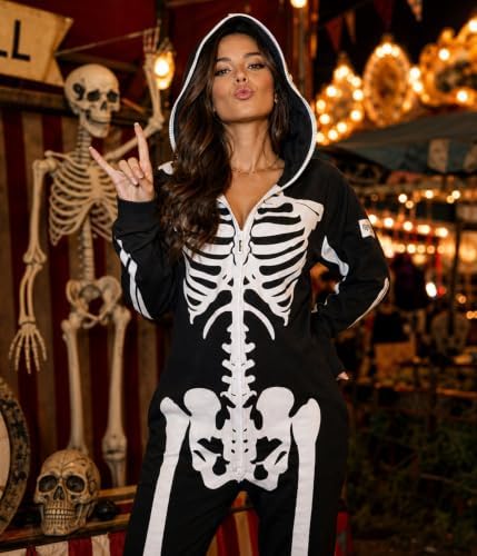 Tipsy Elves Skeleton Halloween Jumpsuit Costume for Women