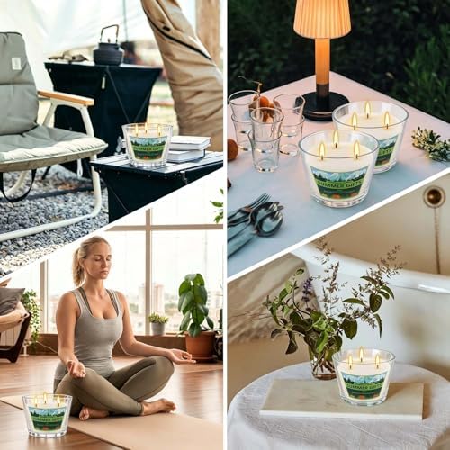 2 Pack 3-Wick Glass Cup Citronella Candles(14oz), Natural Soy Wax Clean Burning & Smokeless,citronella Scented Candle & Outdoor Candle,Camping Bar Counter Yard, Summer Gift.