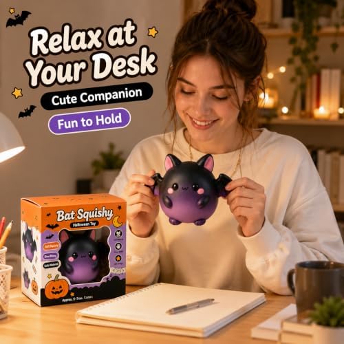 Halloween Bat Slow Rising Squeeze Decor，1Pack