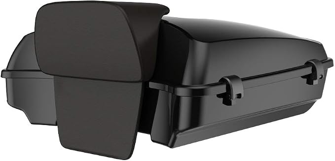 Advanblack Road Glide Tour Trunk Pack Dark Aolly Razor Tour Trunk Pack Backrest Pad for '97-'25 Harley Touring Road King Street Glide Electra Glide CVO models