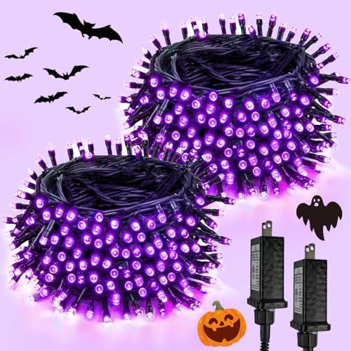 2 Pack 200 LED Halloween Lights 66FT Halloween Decorations String Lights