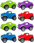 JA-RU Squishy Wheelz Car Toy (8 Units Assorted) Twist, Stretch 4545-8
