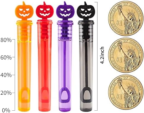 80PCS Halloween Party Favor, Bubble Wands for Kids, Trick or Treat Toys