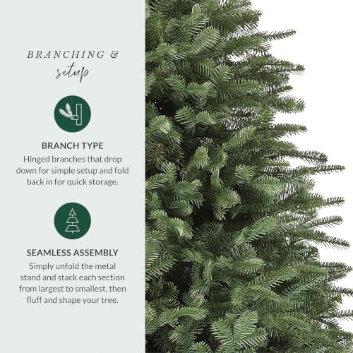Balsam Hill BH Balsam Fir Full Tree - Realistic Artificial Christmas Tree with Premium Stand & Easy Assembly for Indoor Holiday Decorating, Unlit, 6.5ft