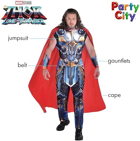 Party City Marvel Thor: Thor Costume for Adults, Mens Costume
