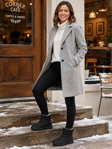 SHIBEVER Women Winter Snow Boots: Waterproof Slip on Fur Warm Ankle Boot