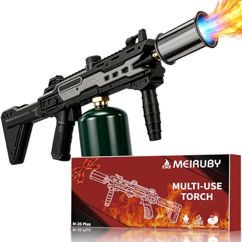 Powerful Propane Torch Gun, Gift for Men Dad, Culinary Blow Kitchen Cooking Torch for Steak Searing, Campfire Charcoal Starter for Blackstone Griddle Accessories (Tank Not included) Black Space Gray