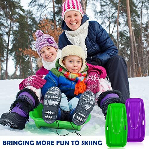 Jerify 6 Pcs 35 in Plastic Snow Sled for Kids Adults