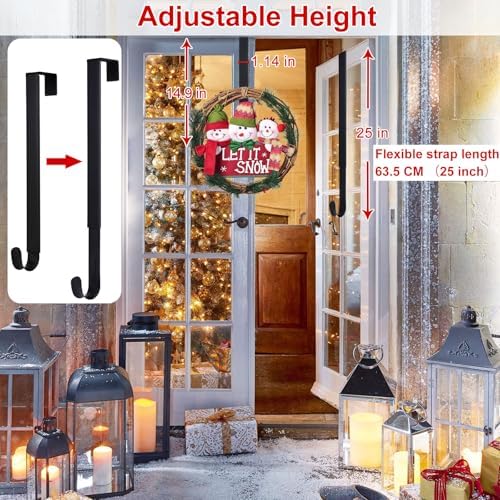Wreath Hanger,Christmas Decorations Adjustable Wreath Hanger for Front Door