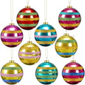 Soulchen 9 Pcs Vintage Glass Christmas Ornaments 2.36 Inch Retro Balls