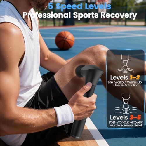 2-in-1 Detachable Muscle Massage Gun Deep Tissue with Extension Handle