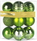 Lime Green 1.6" Small Christmas Balls Christmas Tree Decoration Ornaments Shatterproof Hanging Balls for Birthday St. Patrick's Day Easter Mardi Gras Holiday Wedding Decorations Set of 12pcs