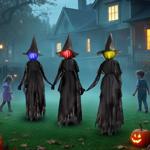 DR.DUDU 6 FT Witch Halloween Decorations Outdoor Yard Decor, Set of 3