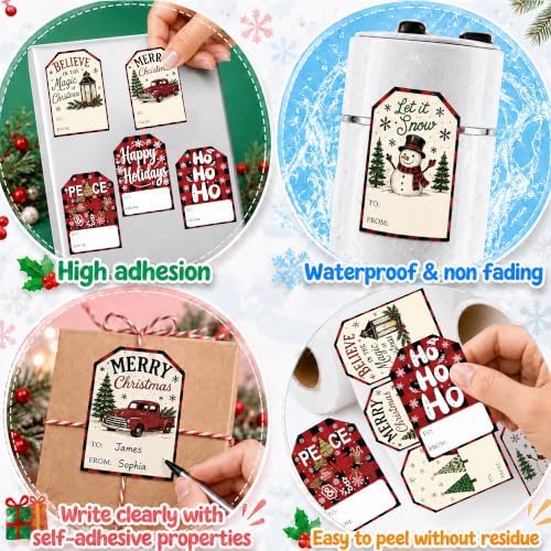 Gift Tags - 500PCS Christmas Tags Stickers for Presents & Gift Packaging