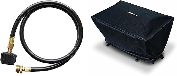 Cuisinart LP Adapter Hose + Grill Cover for Portable Gas Grills