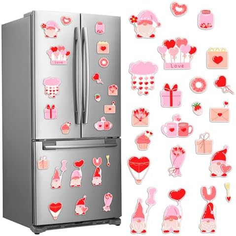 Valentine's Day Magnets for Refrigerator - Romantic Heart & Love Theme Magnetic Decor Set, Fun Kitchen & Office Accessories (Valentine's Day)
