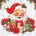 Christmas Decorations Vintage Santa Hanging Wood Sign for Front Door Decor