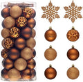 Valery Madelyn Christmas Tree Decorations Ornament Set for Fall Halloween, 50ct 2.36 Inches Bronze Copper Brown Shatterproof Christmas Ball Ornaments Hanging Xmas Holiday Party Decor