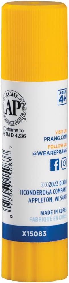 Prang Washable Glue Stick, Clear, 0.28 oz., 60 Count