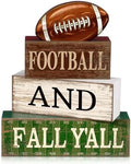 Lineshading 4 Pcs Fall Football Table Decorations for Home Sport Block Sign