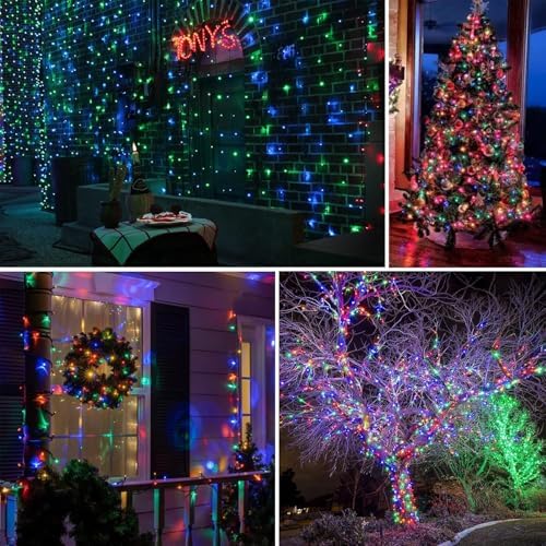 OZS Connectable 2-Pack 164Ft 400LED Christmas String Lights, Multicolor
