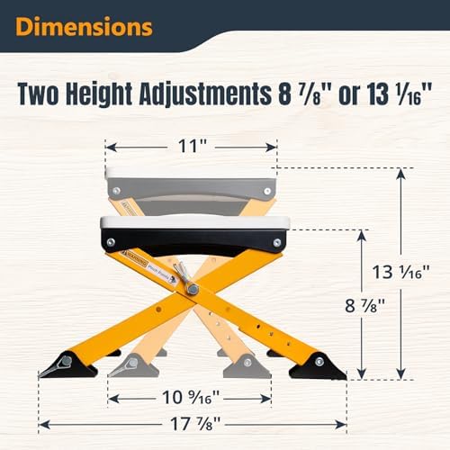 POWERTEC Folding Router Table Stand – Adjustable Height Workstation Base for 11-1/2" x 15-1/2" Trim Router Tables, Wall-Mount Ready, Includes Mounting Guide & Hardware (UT1013)