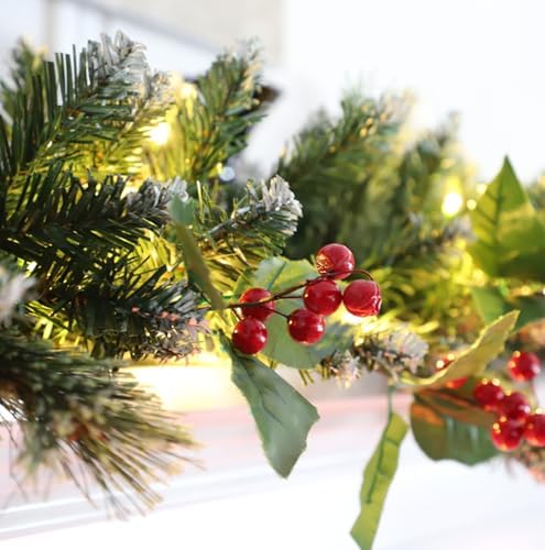 HipTree 6FT Christmas Garland with Lights for Mantel with Timer
