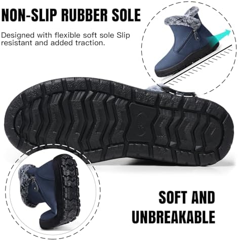 SHIBEVER Winter Snow Boots for Women: Waterproof Ankle Warm Fur Lined Boot