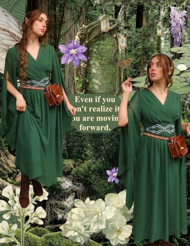 Scarlet Darkness Women's Renaissance Costume V Neck Medieval Fairy Dresses