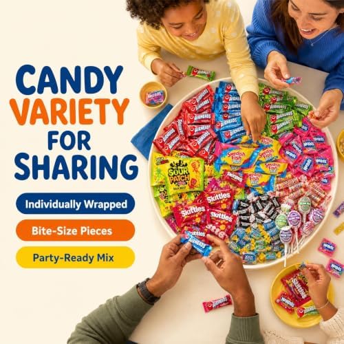 Bulk Candy Variety Pack - 10 lb Candy - Bulk Individually Wrapped Candy- Candies - Trick Or Treat Candies - Piñata Filler Stuffers - Pinata Candy Stuffers - Party Favors - July 4th