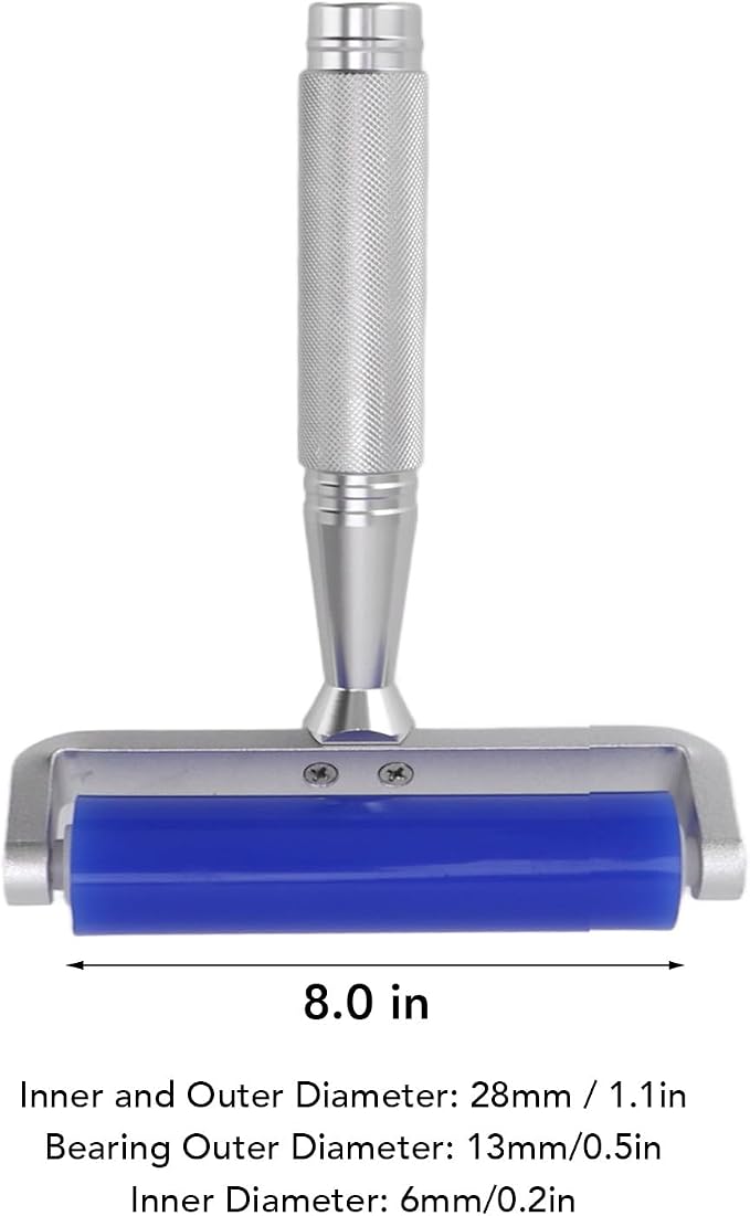 Reusable Lint Roller,Blue Silicone Manual Roller Static Cleaner Tool Sticky Roller for Screen Film Hair Dust Remover Low Viscosity 6in (8 Inch)