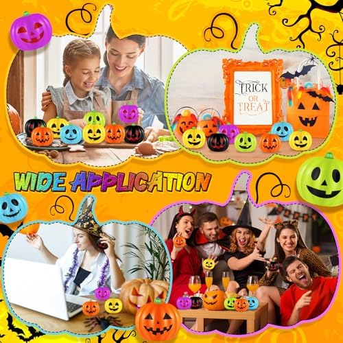 Libima 36 Pcs Halloween Pumpkin Balls Bulk Colorful Toy