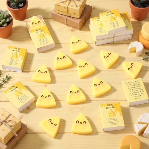 24 Sets Positive Gifts Cheese Toys with Support Boxes, Cute Party Favors