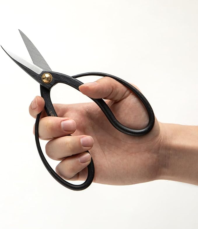 SenkichiKin Bonsai Scissors 7in (180mm) – Made in Japan Pruning Shears, Sharp Carbon Steel for Precision Trimming, Lightweight Tool for Bonsai, Flowers & Indoor Plants, forest Originals