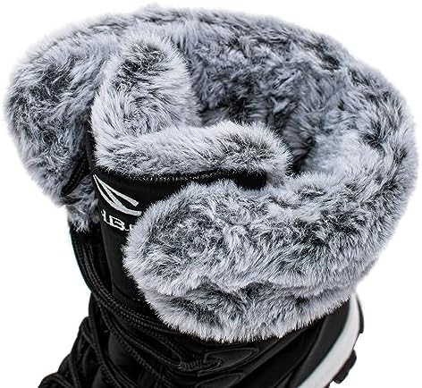 HOBIBEAR Kids Winter Snow Boots Waterproof Outdoor Warm Faux Fur Lined Shoes
