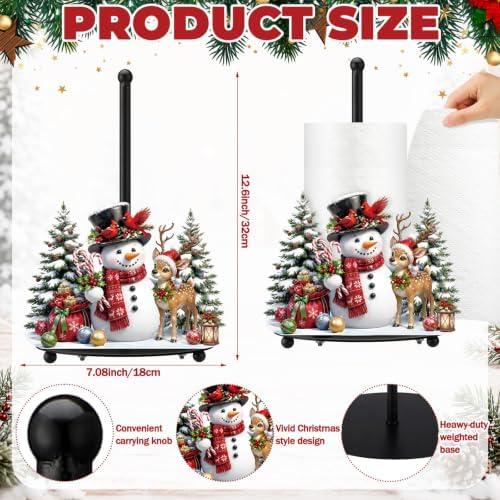 Christmas Snowman Paper Towel Holder, Metal Deer Kitchen Stand