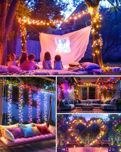 240 LED Solar Fairy Lights Outdoor Waterproof IP65, 20FT 8 Lighting Modes