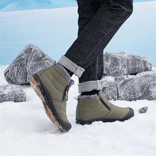 Jakcuz Women Snow Boots Water-resistant Side Zipper