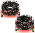 Dazzle Bright Christmas String Lights, 132FT 400 LED Connectable Green Wire 8 Modes String Lights, Waterproof Christmas Lights for Indoor Outdoor Patio Party Wedding Decorations, Red