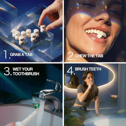 NOBS (No Bad Stuff) Toothpaste Tablets (3 Month) & Expanding Floss - Nano Hydroxyapatite, Fluoride Free, Eco & Travel Friendly - Remineralize with NHA