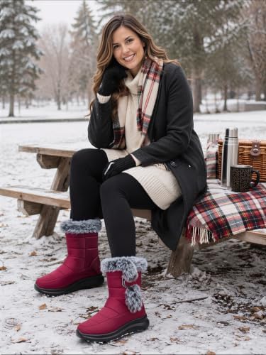 SHIBEVER Warm Winter Boots for Women: Snow Comfortable Casual Walking Boot