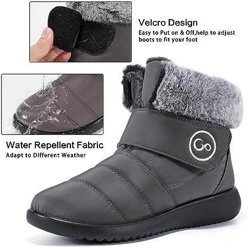 Reimferce Womens Snow Boots for Winter: Comfortable & Warm for All Day Wear - Waterproof Non Slip Booties for Commute Outdoor Walking