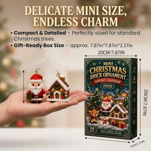 Mini Christmas Ornament Advent Calendar: 24 DIY Brick Decorations (A-1PC)