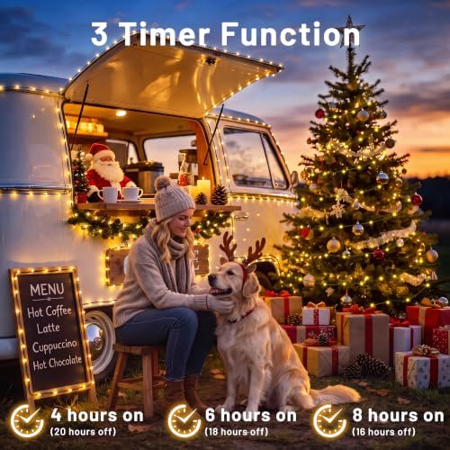 Ollny Christmas Lights 200LED 66FT Warm White