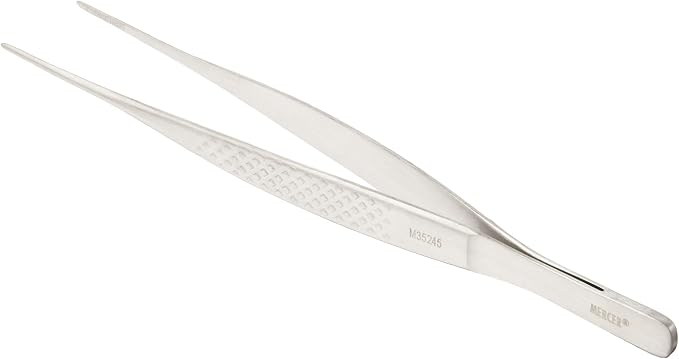Mercer Culinary 18-8 Stainless Steel Precision Plus Chef Plating Tong, Fine Point, 6-1/8 Inch